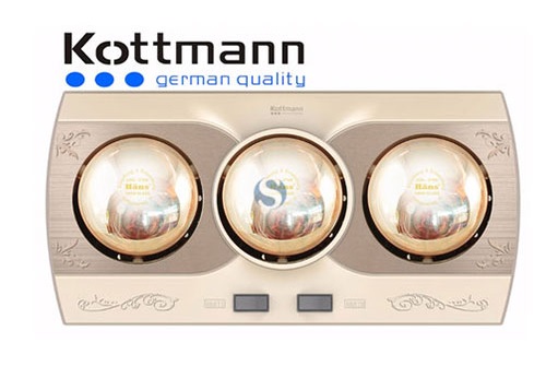 Đèn sưởi phòng tắm Kottmann 3 bóng treo tường Kottmann – K3B-Q Model 2019