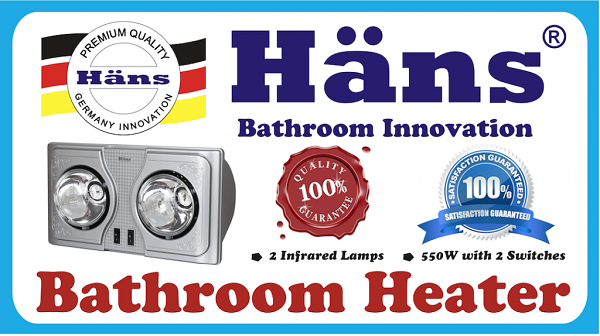 Đèn sưởi nhà tắm Hans 2 bóng H2B - Đức