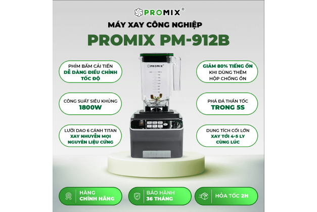 Máy xay sinh tố công nghiệp Promix PM-912B công suất 1800W