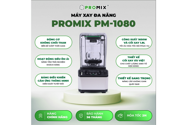Máy xay sinh tố Promix PM-1080 Chạy liên tục không chổi than
