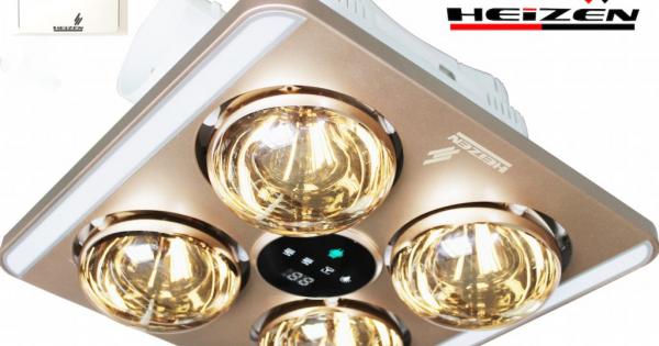 Đèn sưởi nhà tắm Heizen 4 bóng âm trần Led HE9 có điều khiển