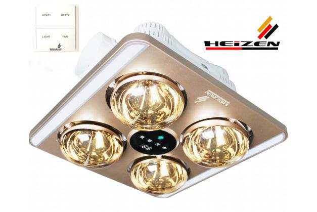 Đèn sưởi nhà tắm Heizen 4 bóng âm trần Led HE9 có điều khiển