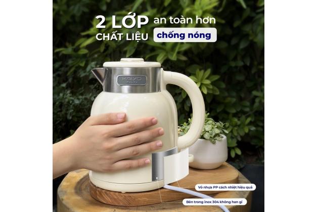 Ấm siêu tốc 2 lớp Cool touch Kaiyo 1.5L công nghệ Nhật bản Ấm siêu tốc 2 lớp Cool touch Kaiyo 1.5L công nghệ Nhật bản