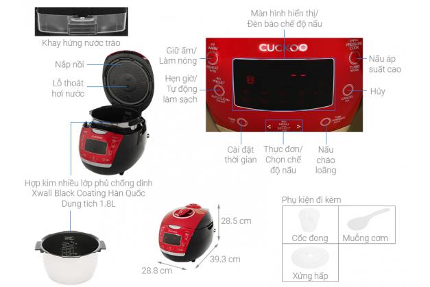 Nồi cơm điện cao tần Cuckoo CRP-HUS1000F dung tích 1.8L Hàn quốc