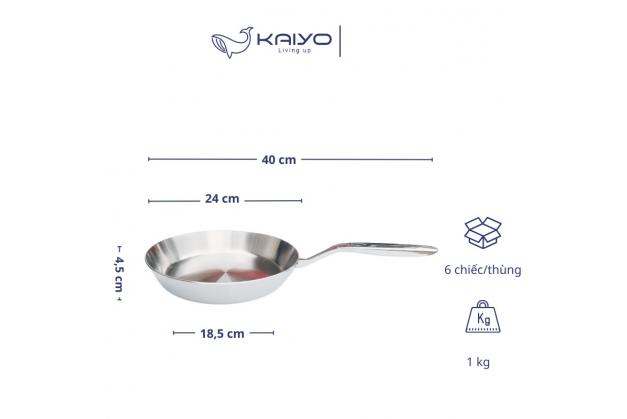 Chảo Kaiyo inox 316 liền khối tự thân 5 lớp công nghệ Nhật bản Chảo Kaiyo inox 316 liền khối tự thân 5 lớp công nghệ Nhật bản