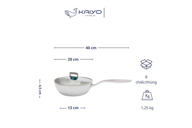Chảo sâu lòng Kaiyo Inox 316 KIW 5 lớp liền khối của Nhật Chảo sâu lòng Kaiyo Inox 316 KIW 5 lớp liền khối của Nhật