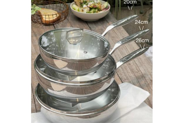 Chảo sâu lòng Kaiyo Inox 316 KIW 5 lớp liền khối của Nhật Chảo sâu lòng Kaiyo Inox 316 KIW 5 lớp liền khối của Nhật
