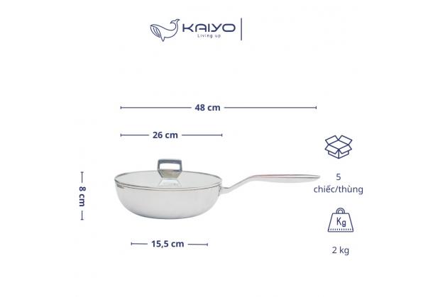 Chảo sâu lòng Kaiyo Inox 316 KIW 5 lớp liền khối của Nhật Chảo sâu lòng Kaiyo Inox 316 KIW 5 lớp liền khối của Nhật