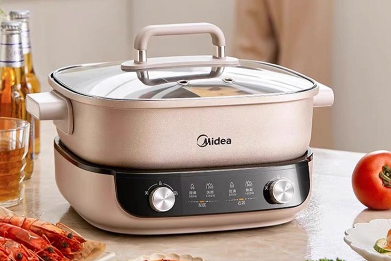 Nồi lẩu điện Midea loại 2 ngăn công suất 1500W Hàng nội địa