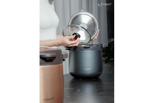Nồi ủ Kaiyo 4,5L KTC6896 & KTC6902 Kitchen Mate loại tay cầm vung kính thương hiệu Nhật bản