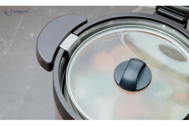 Nồi ủ Kaiyo 3L KTC6919 & KTC6926 Kitchen Mate loại tay cầm vung kính thương hiệu Nhật bản