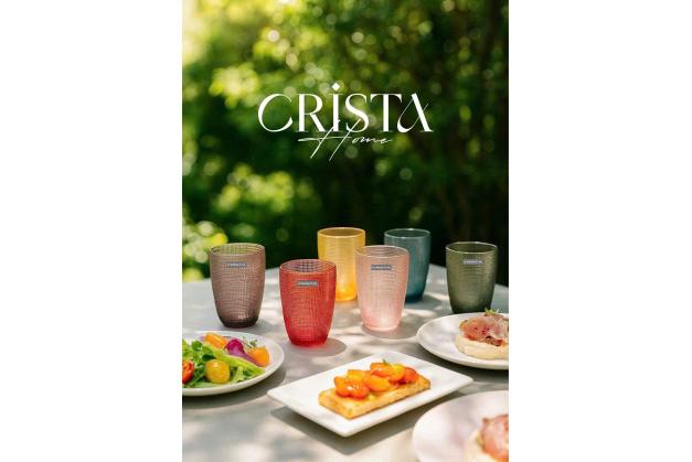 Cốc thủy tinh Crista Home vân lưới dung tích 420ml