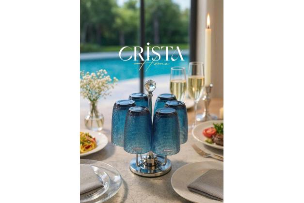Cốc thủy tinh Crista Home vân lưới dung tích 420ml