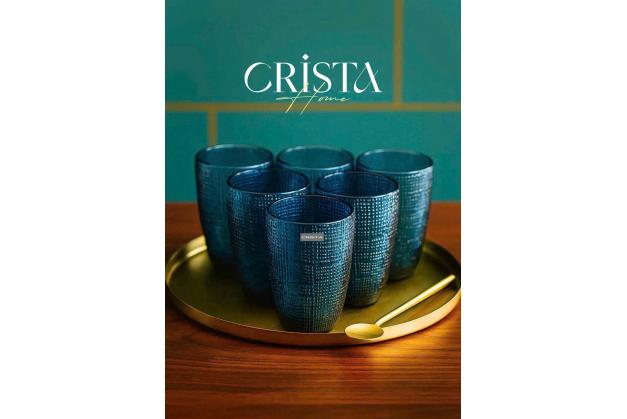 Cốc thủy tinh Crista Home vân lưới dung tích 420ml