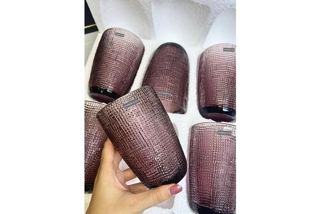 Cốc thủy tinh Crista Home vân lưới dung tích 420ml