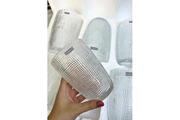 Cốc thủy tinh Crista Home vân lưới dung tích 420ml