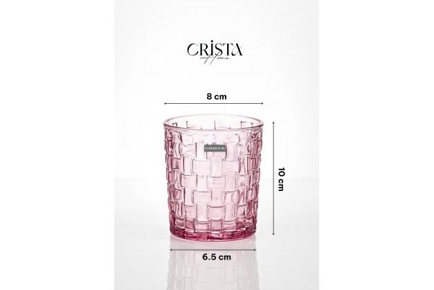 Bộ 6 cốc thủy tinh Vân Caro Crista Home dung tích 280ml