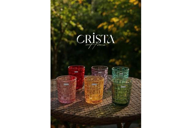 Bộ 6 cốc thủy tinh Vân Caro Crista Home dung tích 280ml