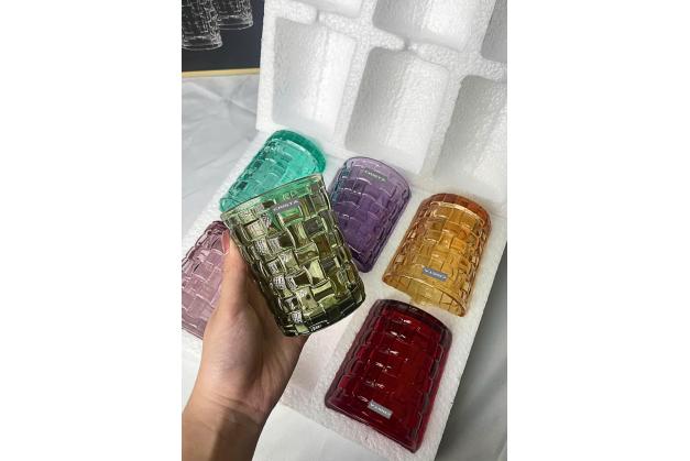 Bộ 6 cốc thủy tinh Vân Caro Crista Home dung tích 280ml