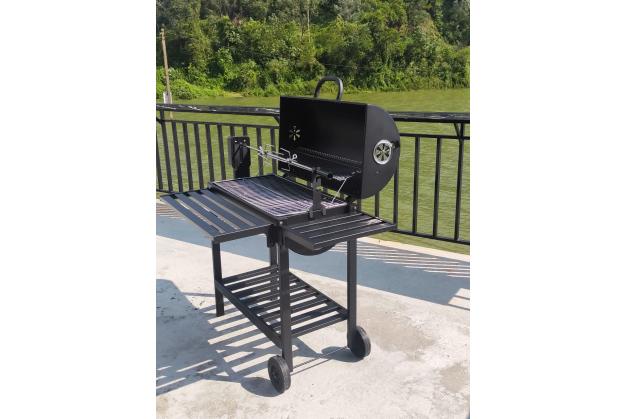 Bếp nướng ngoài trời có mô tơ quay nướng BBQ có nắp đậy