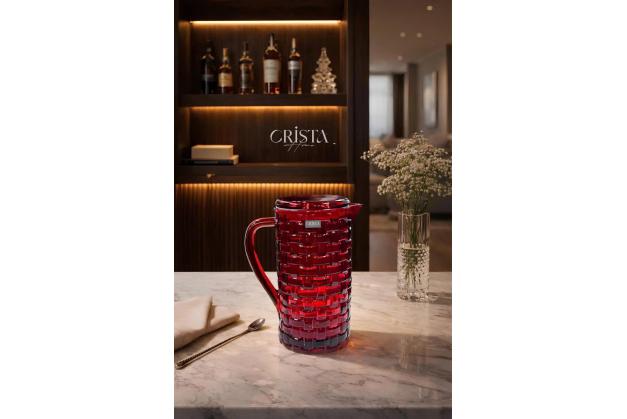 Bình thủy tinh vân Caro nắp thủy tinh Crista Home dung tích 1L