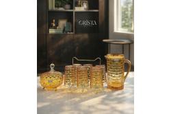 Bình thủy tinh vân Caro nắp thủy tinh Crista Home dung tích 1L