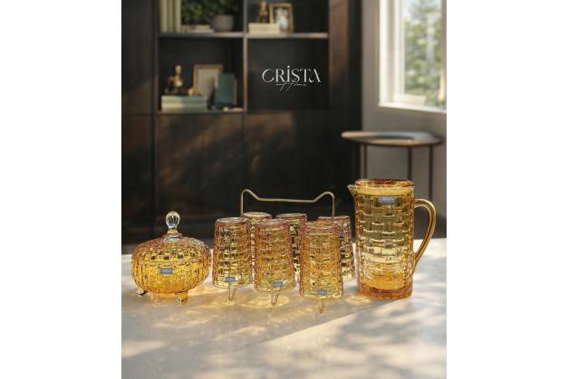 Bình thủy tinh vân lưới Crista Home dung tích 1L nắp thủy tinh