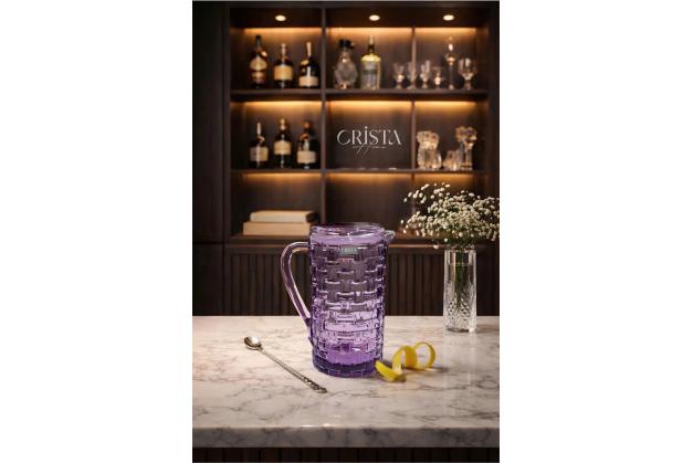 Bình thủy tinh vân Caro nắp thủy tinh Crista Home dung tích 1L