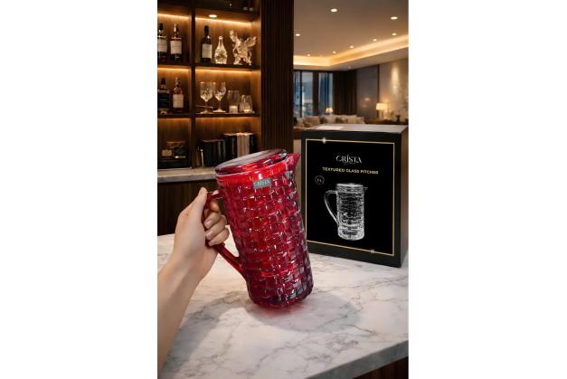 Bình thủy tinh vân Caro nắp thủy tinh Crista Home dung tích 1L