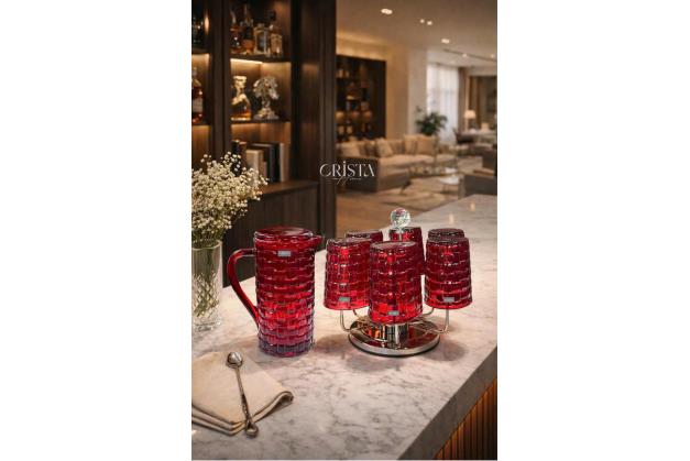 Bình thủy tinh vân Caro nắp thủy tinh Crista Home dung tích 1L