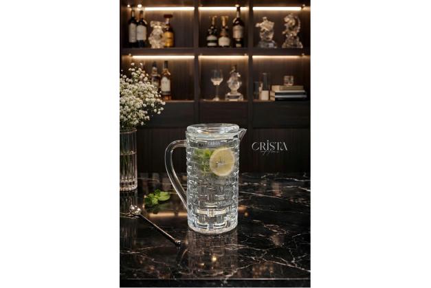 Bình thủy tinh vân Caro nắp thủy tinh Crista Home dung tích 1L