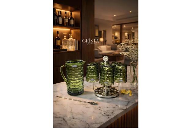 Bình thủy tinh vân Caro nắp thủy tinh Crista Home dung tích 1L