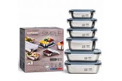 Set 6 hộp đựng thực phẩm inox Cuitisan sản xuất tại Hàn quốc