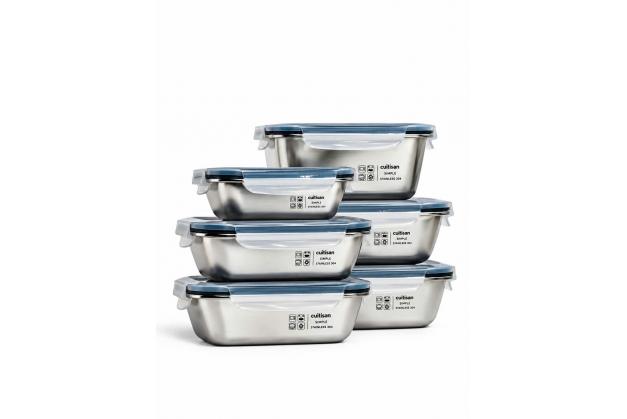 Set 6 hộp đựng thực phẩm inox Cuitisan sản xuất tại Hàn quốc