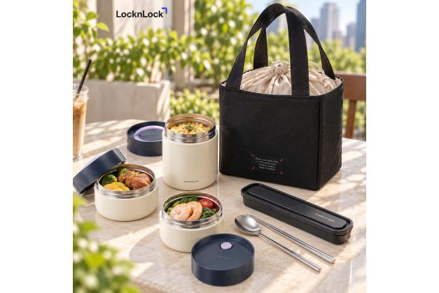 Bộ hộp cơm giữ nhiệt LocknLock All-Fit Lunch- LHC8014IVY