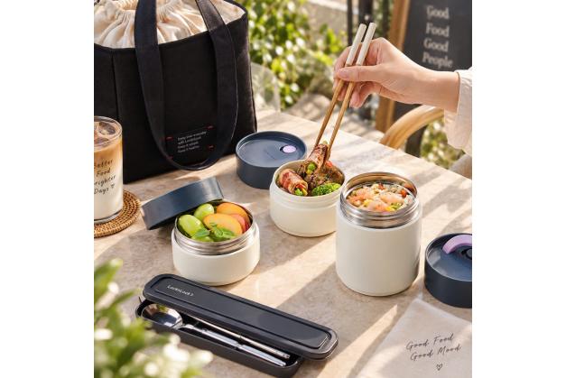 Bộ hộp cơm giữ nhiệt LocknLock All-Fit Lunch- LHC8014IVY