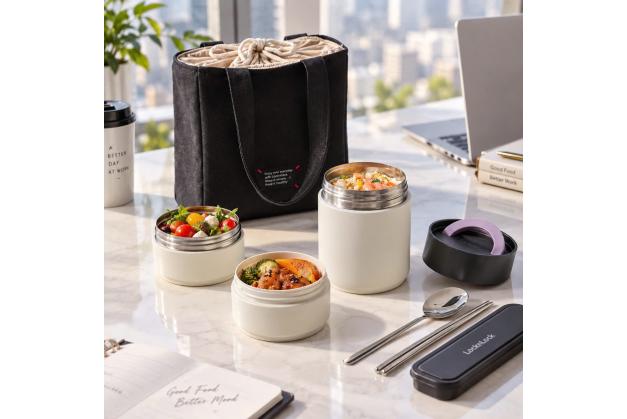 Bộ hộp cơm giữ nhiệt LocknLock All-Fit Lunch- LHC8014IVY