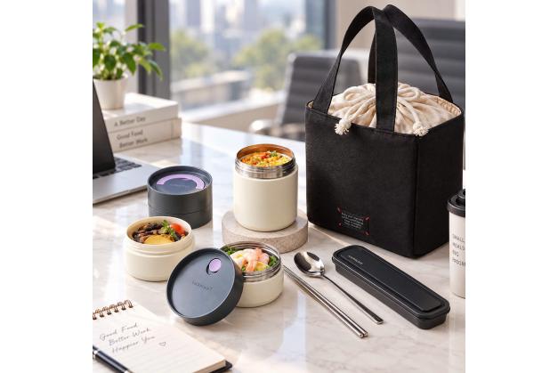 Bộ hộp cơm giữ nhiệt LocknLock All-Fit Lunch- LHC8014IVY