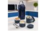 Bộ Hộp Cơm Giữ Nhiệt Locknlock Pump Vacuum Lunch Box (300Mlx2, 500Mlx1, Bộ Đũa Và Thìa, Túi) - Màu Xanh Navy - LHC8052S01