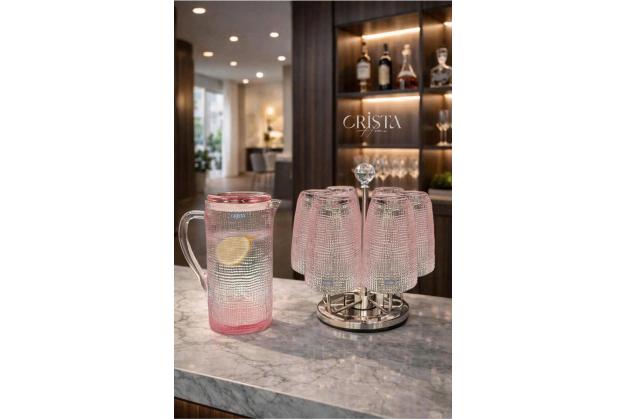 Bình thủy tinh vân lưới Crista Home dung tích 1L nắp thủy tinh