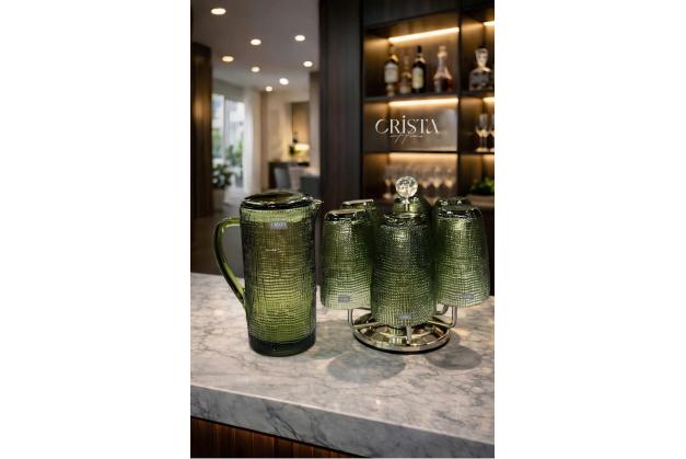 Bình thủy tinh vân lưới Crista Home dung tích 1L nắp thủy tinh
