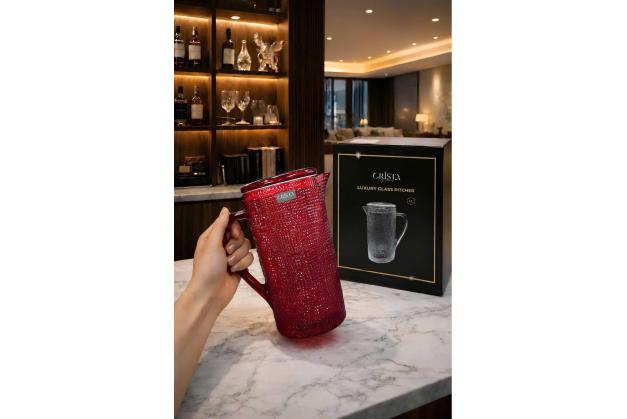 Bình thủy tinh vân lưới Crista Home dung tích 1L nắp thủy tinh