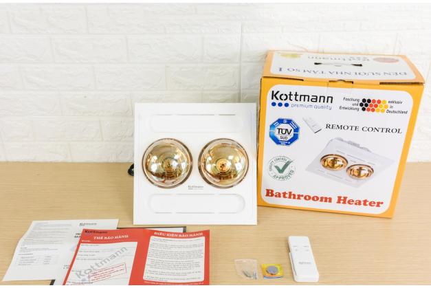 Đèn sưởi 2 bóng âm trần Kottmann K9R có điều khiển