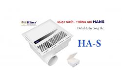Quạt sưởi nhà tắm âm trần Hans HA-S hàng chính hãng