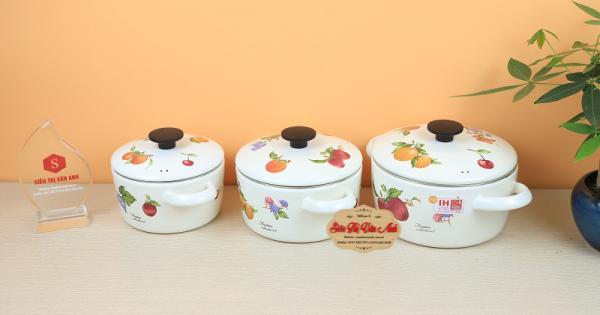 Bộ nồi tráng men Fujihoro FRV-3 Nhập khẩu Thái lan