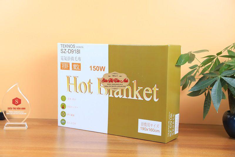 Chăn điện Teknos SZ-D918I Nhật bản