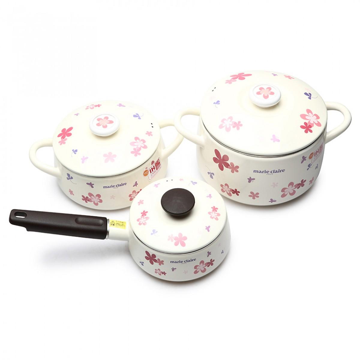 Bộ 3 nồi tráng men nhật bản Fujihoro MCPV-3