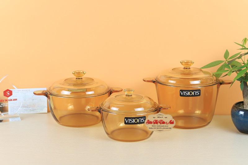 Bộ nồi thủy tinh Visions VS-330 Nhập khẩu Pháp