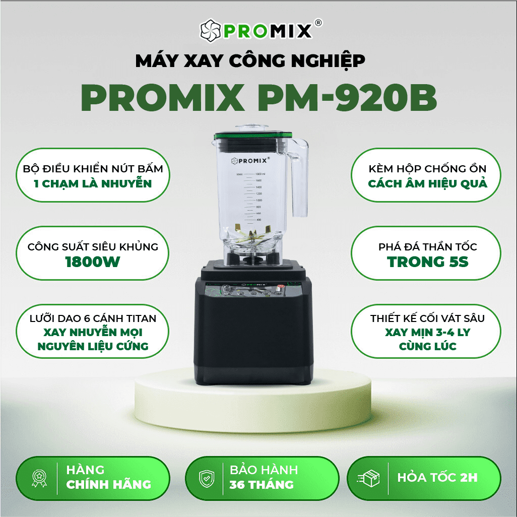 Máy xay sinh tố công nghiệp Promix PM-920B Công suất 1800W