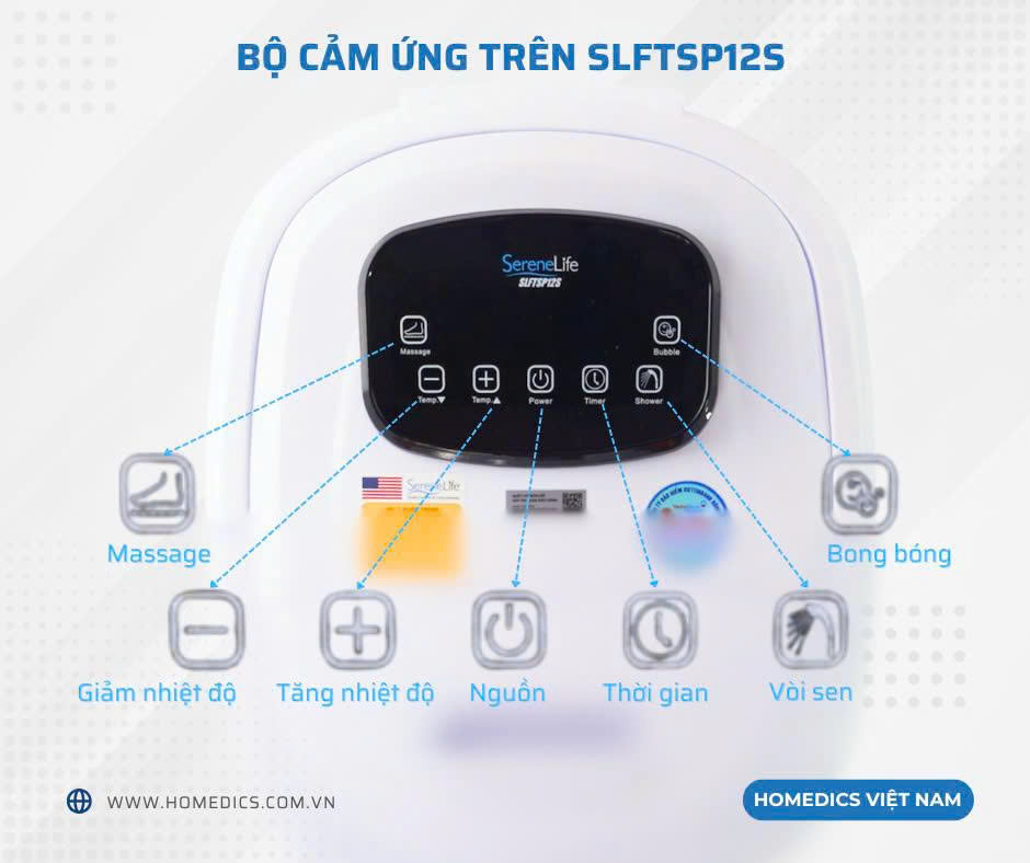 Bồn ngâm chân Serenelife SP12S Thế hệ mới nhất 2025 của mỹ
